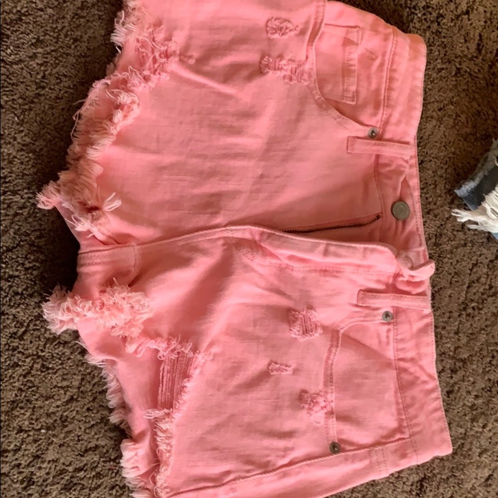 Pink jean shorts